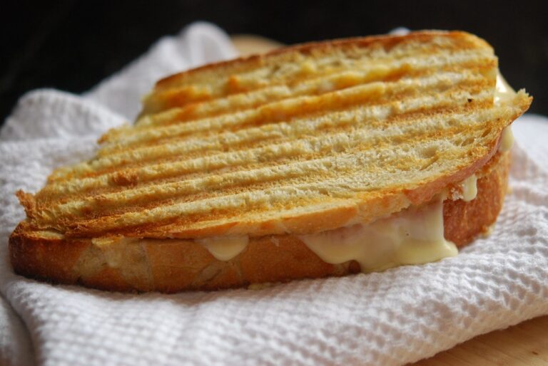 Queijo quente dourado com queijo derretido escorrendo